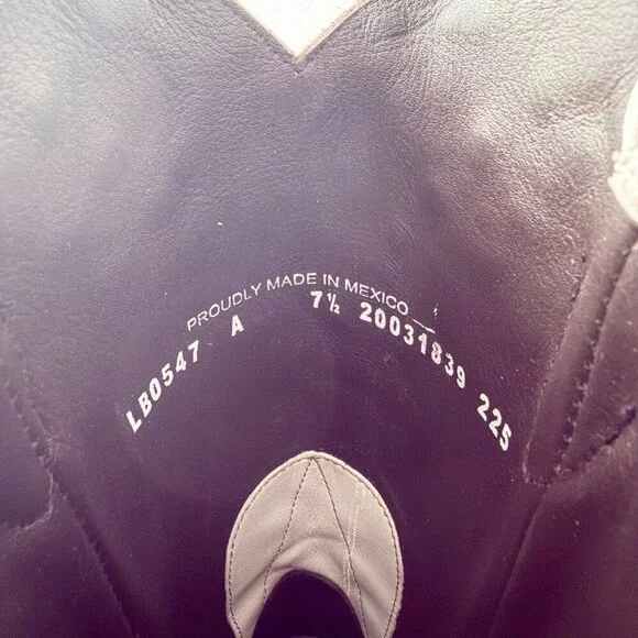 Lane DESTINY Womens Cowboy Boots 7.5 White Western Cowgirl Bridal Mid Calf Tall - Picture 10 of 12